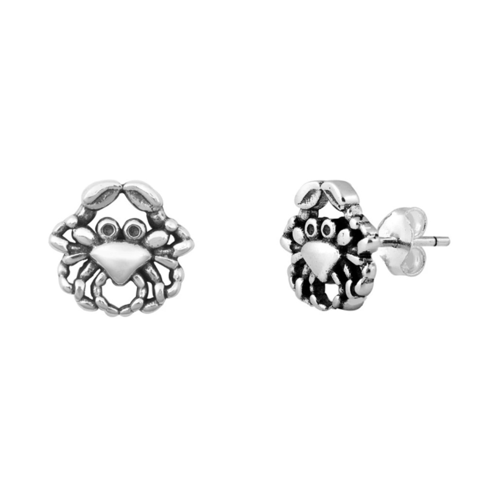 Sterling Silver Crab Stud Earrings 🦀